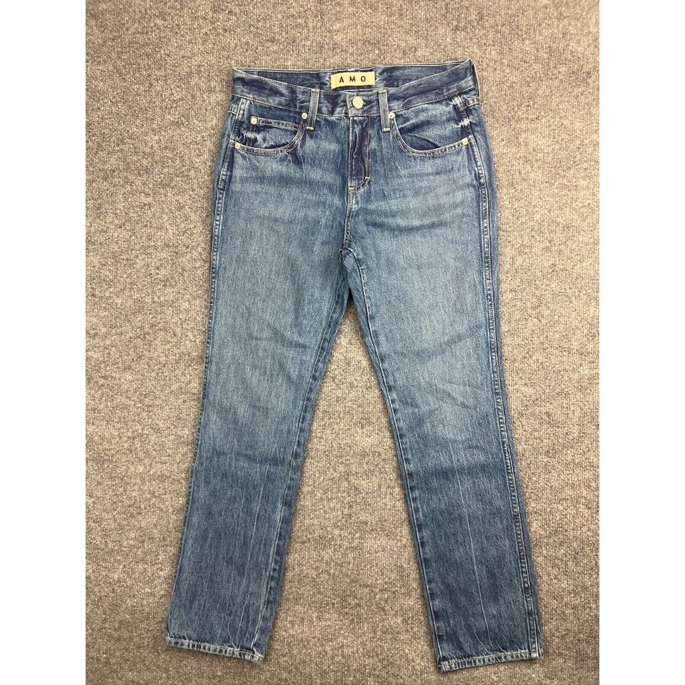 AMO Harriet Jeans Women's 27 Blue Denim Mid Rise Apple Pie Slim Made in USA